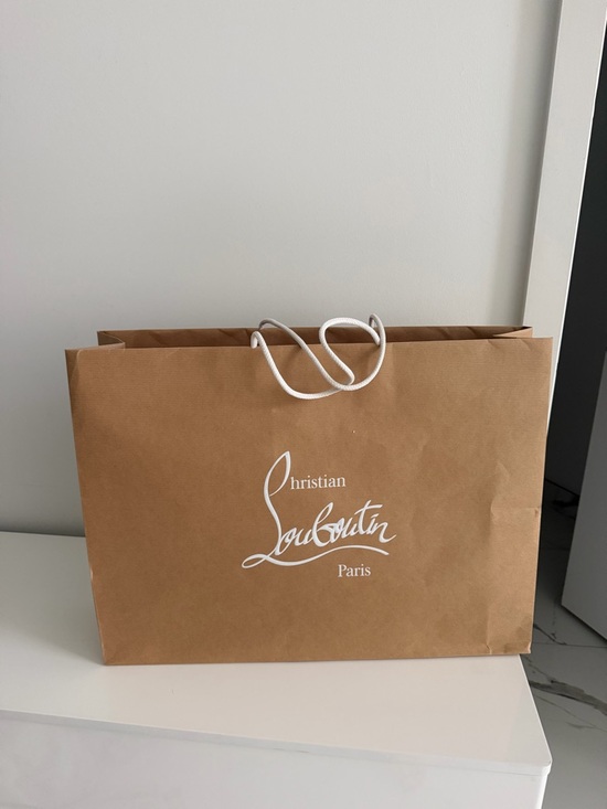 Christian Louboutin Handbags - Christian Louboutin Brown Paper Tote with White Rope Handles